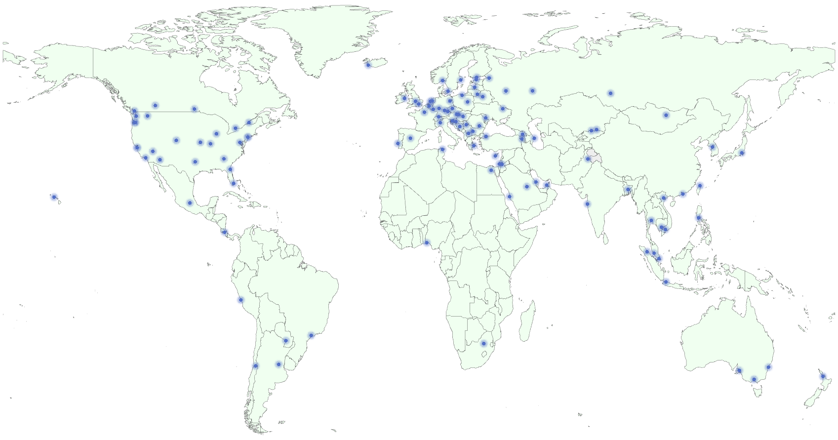 QuickQ服务器节点分布